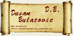 Dušan Bulatović vizit kartica